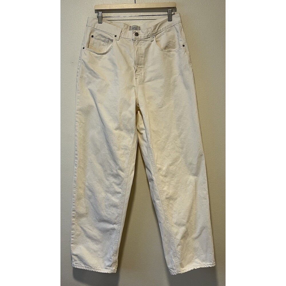BDG Urban Outfitters High Rise Baggy Jeans Size 33 Ivory Streetwear 90s